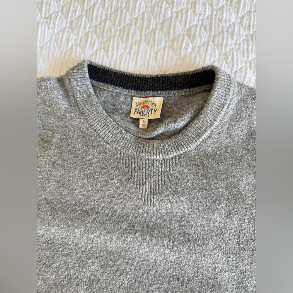 Faherty Gray Crew Neck Sweater - image 2